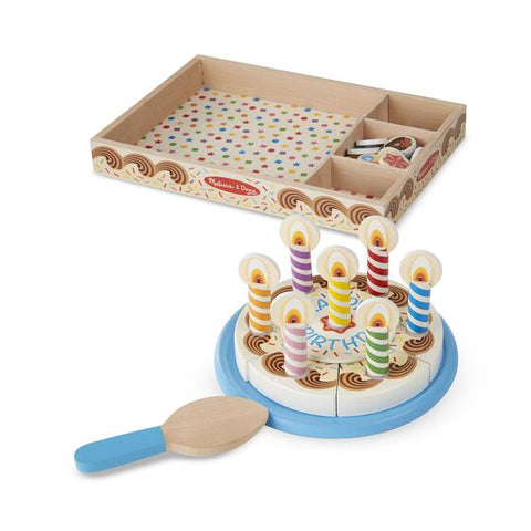 birthday cake and wooden storage box