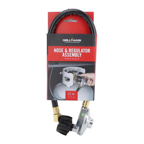 Front of Packaging of Propane Hose & Regulator Assembly