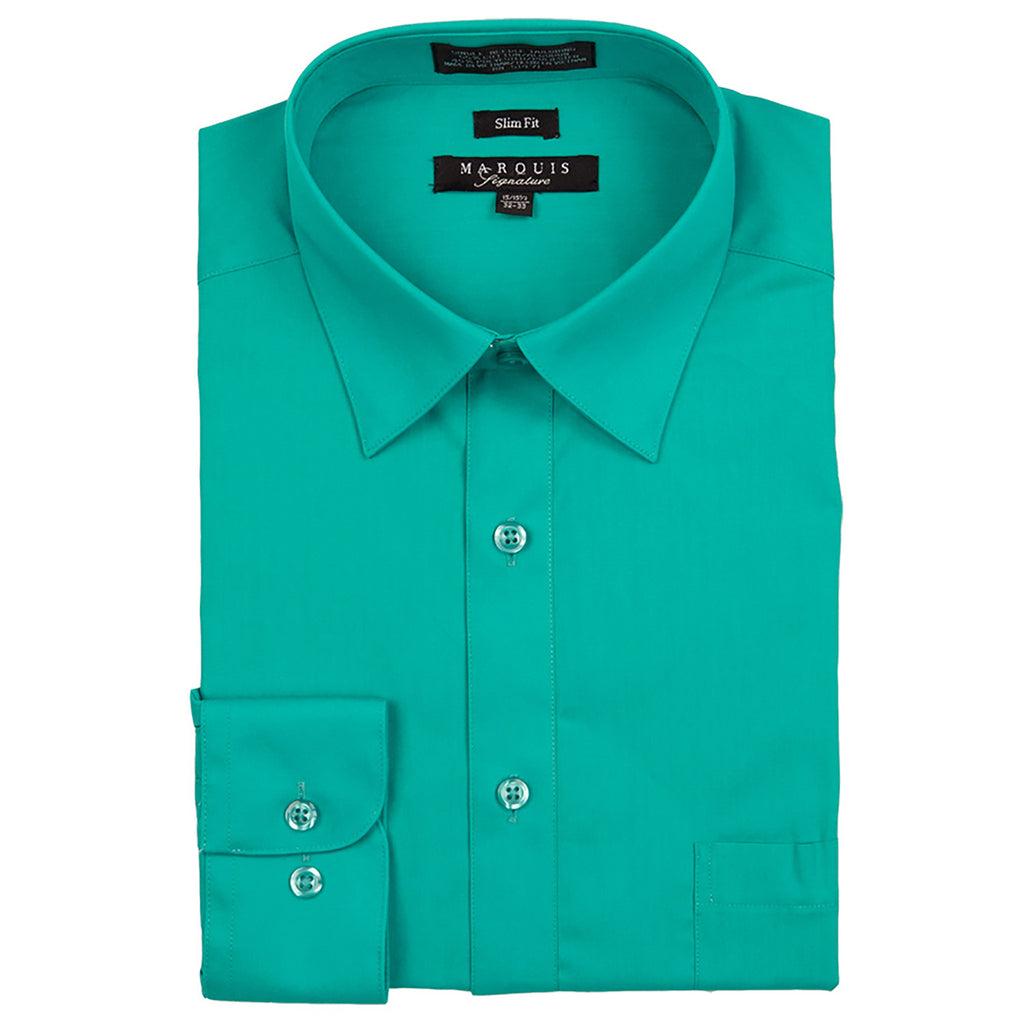 Marquis Solid Slim Fit Dress Shirts 009SL Good's Store Online