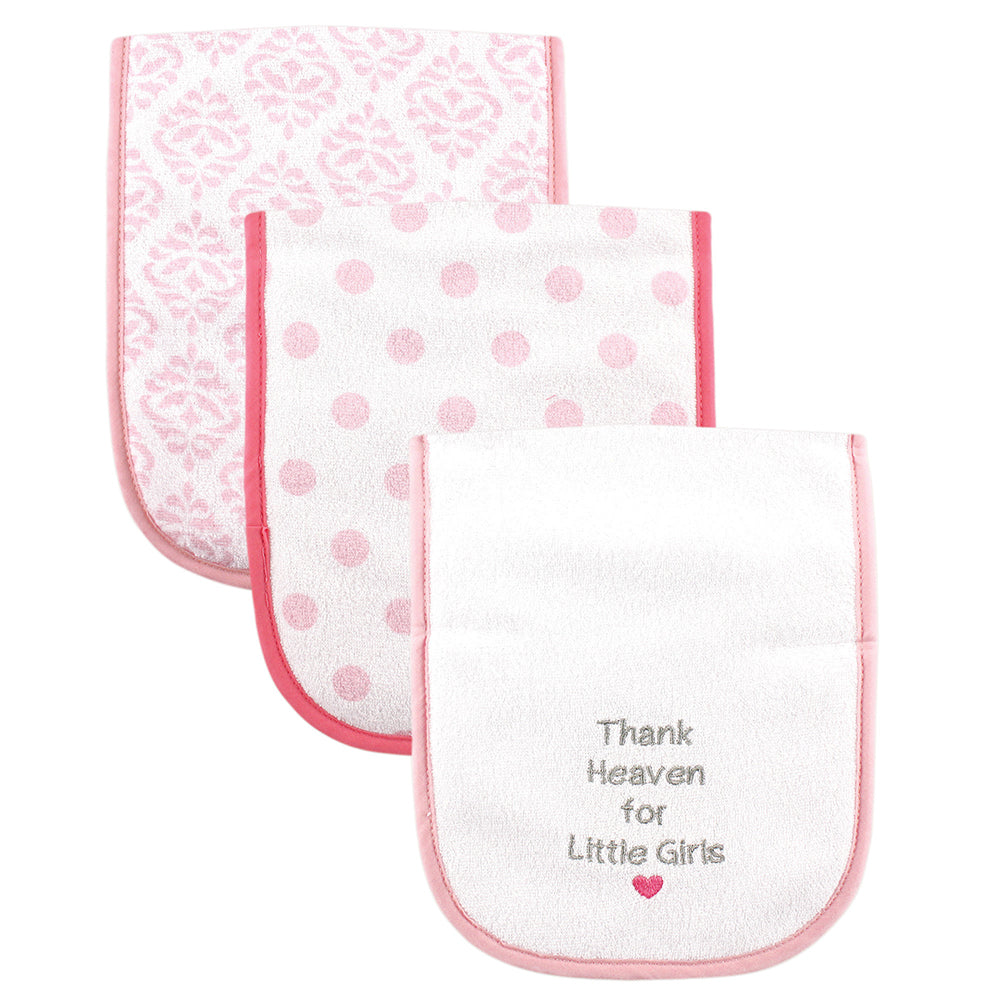 Luvable Friends 3Pack Thank Heaven for Little Girls Burp Cloths 02355