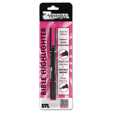 Pink Zebrite Double-Ended Bible Highlighter 72071