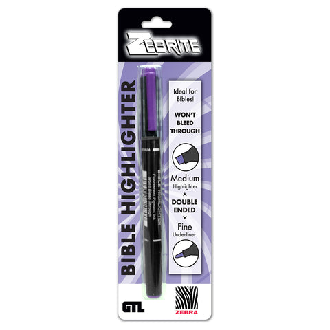 Violet Zebrite Double-Ended Bible Highlighter 72081