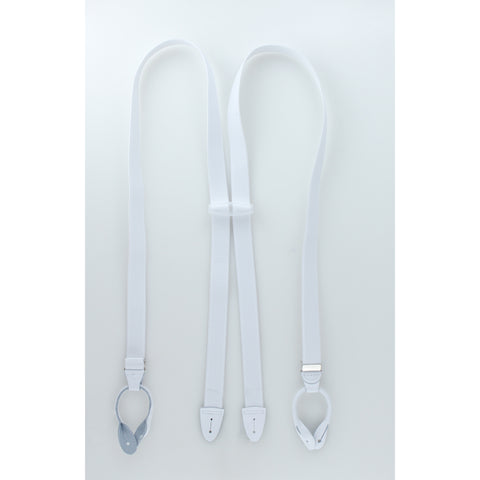 White Shenandoah Button On Suspenders