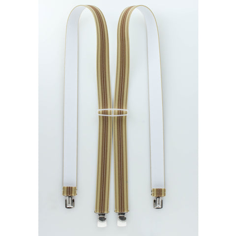 Camel Striped Shenandoah Striped Suspenders Clip On S3CP