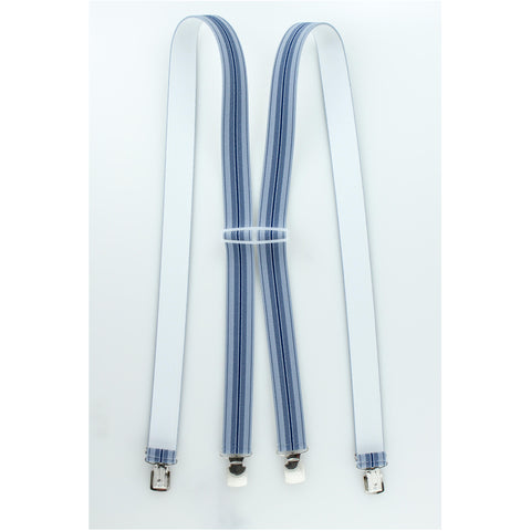 Blue Striped Shenandoah Striped Suspenders Clip On S3CP