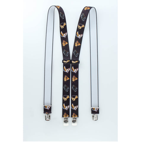 Horses on black suspenders