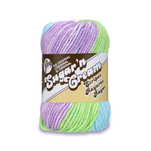 Sugar n Cream violet stripes yarn