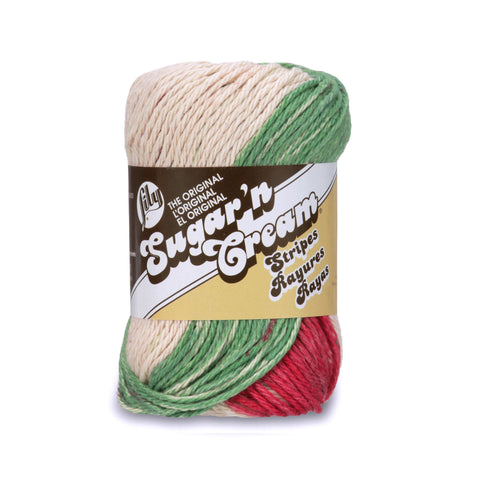 Sugar n Cream holiday stripes yarn