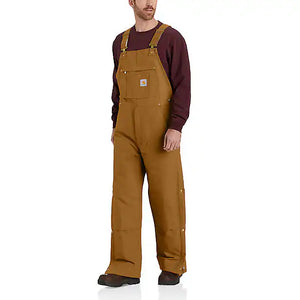 Carhartt Brown Men's Loose Fit Firm Duck Insulated Bib Overall 104393
