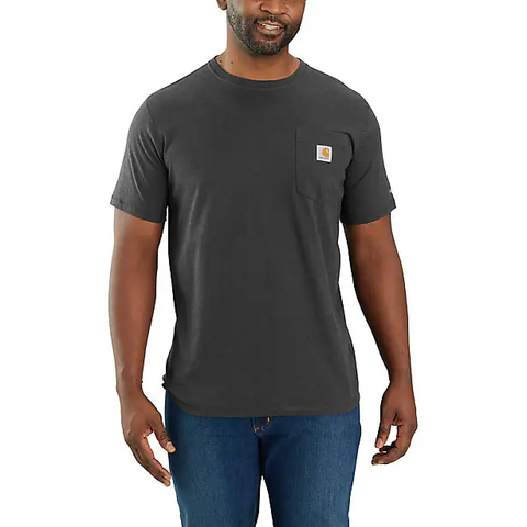 Carbon Heather Carhartt Force Short-Sleeve Pocket T-Shirt