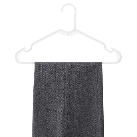 White Plastic Hangers, 10 pack 6345-8701-10 with pants