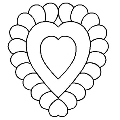 6.5" x 7.5" Heart Quilting Stencil 113