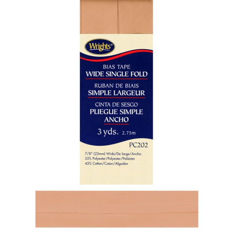 Tan Bias Tape Wide Single Fold 117202-0073