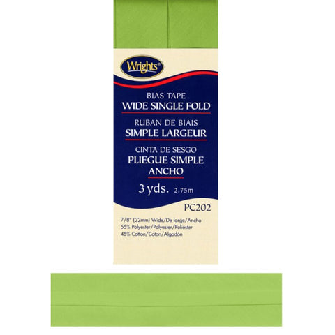 Lime Green Bias Tape Wide Single Fold 117202-0628