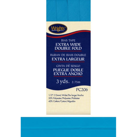 Turquoise Bias Tape Extra Wide Double Fold 117206-0069