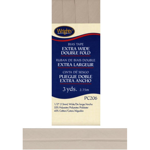 Khaki Bias Tape Extra Wide Double Fold 117206-0097
