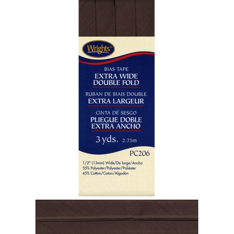 Mocha Bias Tape Extra Wide Double Fold 117206-0765