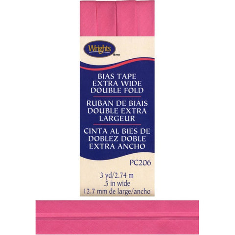 Hot Pink Bias Tape Extra Wide Double Fold 117206-0904