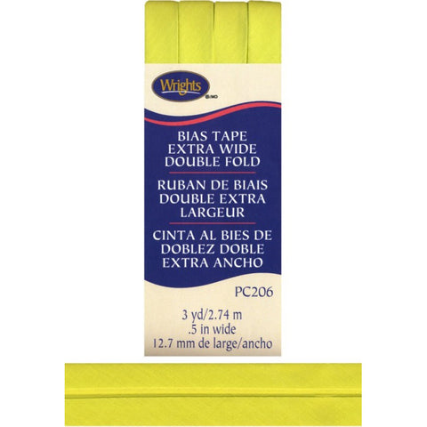 Citron Bias Tape Extra Wide Double Fold 117206-2304