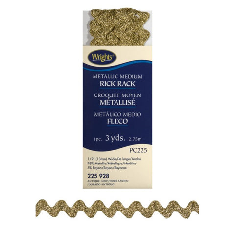 Antique Gold Metallic Medium Rick Rack 117225-0928
