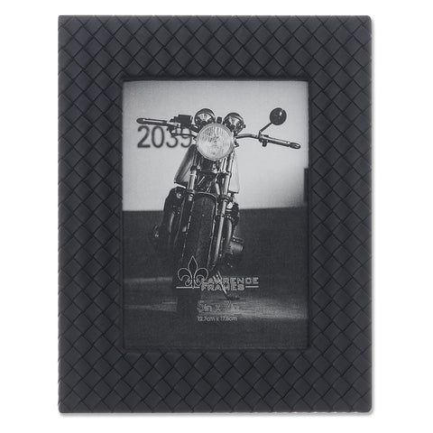 Black Leather Weave Design Picture Frame