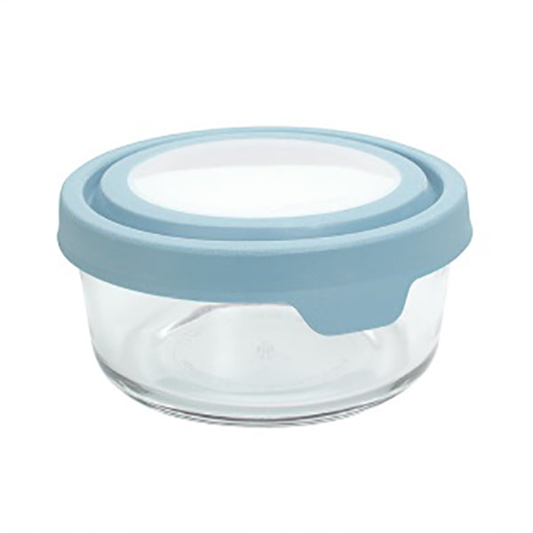 Anchor Hocking Glass TrueSeal Round Food Storage Containers with Blue Lids