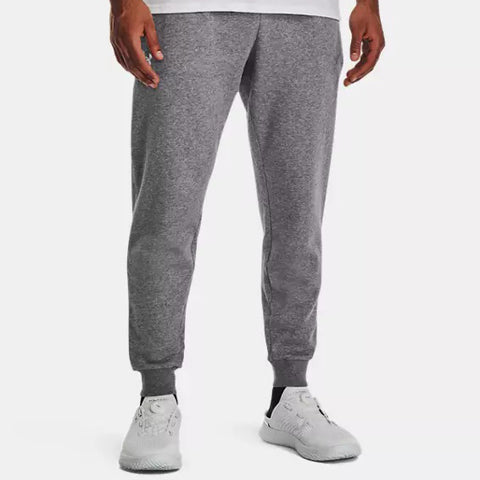 Castlerock Light Heather/White Men's UA Rival Fleece Joggers 1379774-025