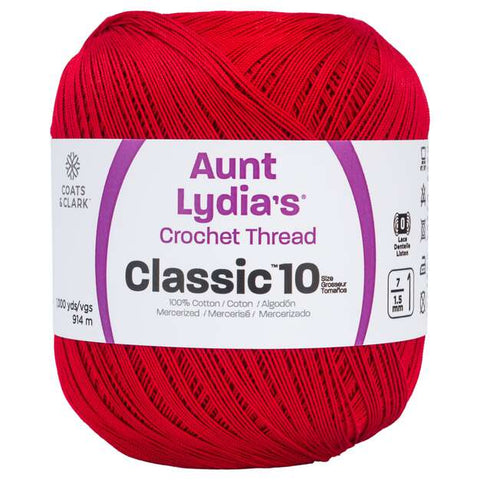 Victory Red Crochet Thread Classic 10 Value Rolls 151-0494