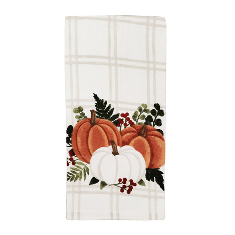 Windowpane Pumpkin Dual Kitchen Towel 18321