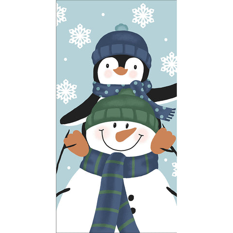 Piggyback Snowman Fiber Reactive Kitchen Towel 18361