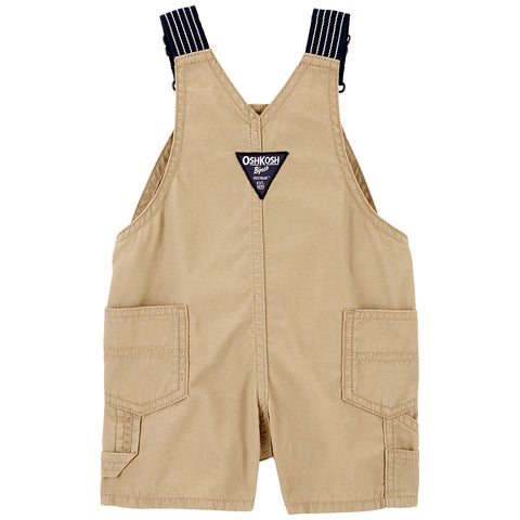 Back of Hickory Stripe Strap Shortalls