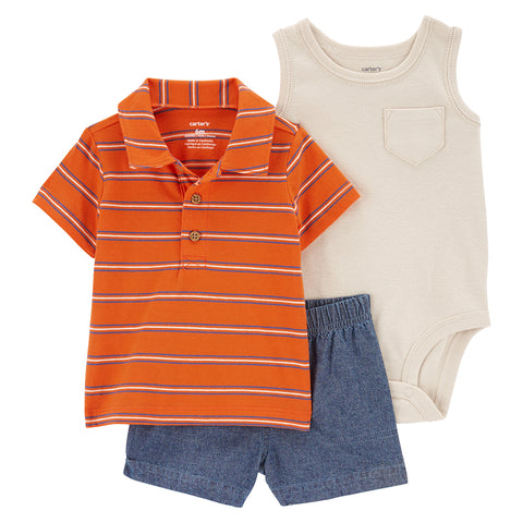 Baby Boys' 3-Piece Polo Little Short Set 1Q482510