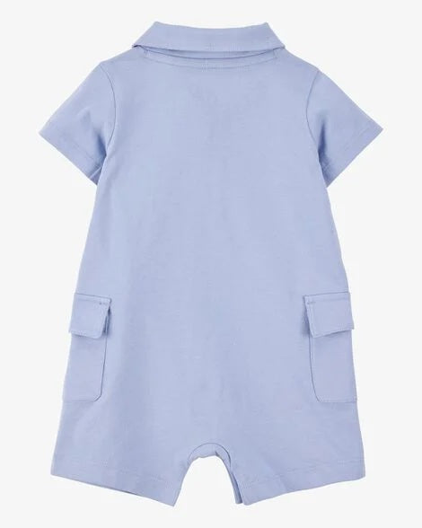 Baby Pickleball Cotton Romper - Blue 1S922910-420