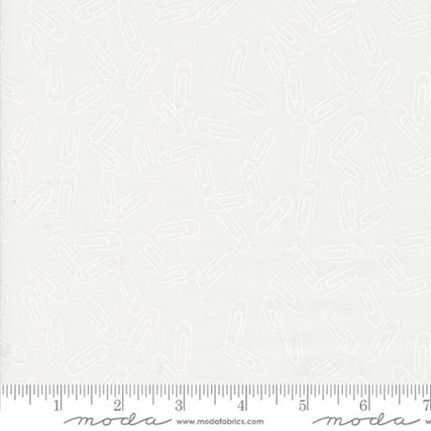 Back to School Collection Clip It Cotton Fabric 20896 white on white