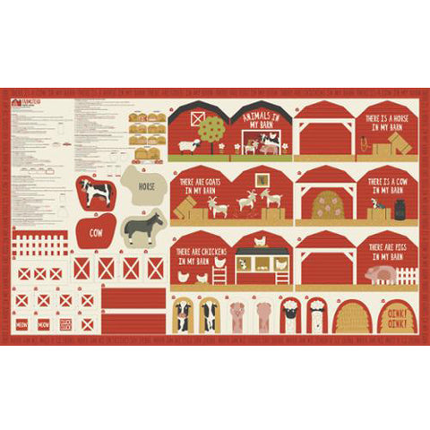 Farmstead Collection Cotton Cut and Sew Book Panel 20909