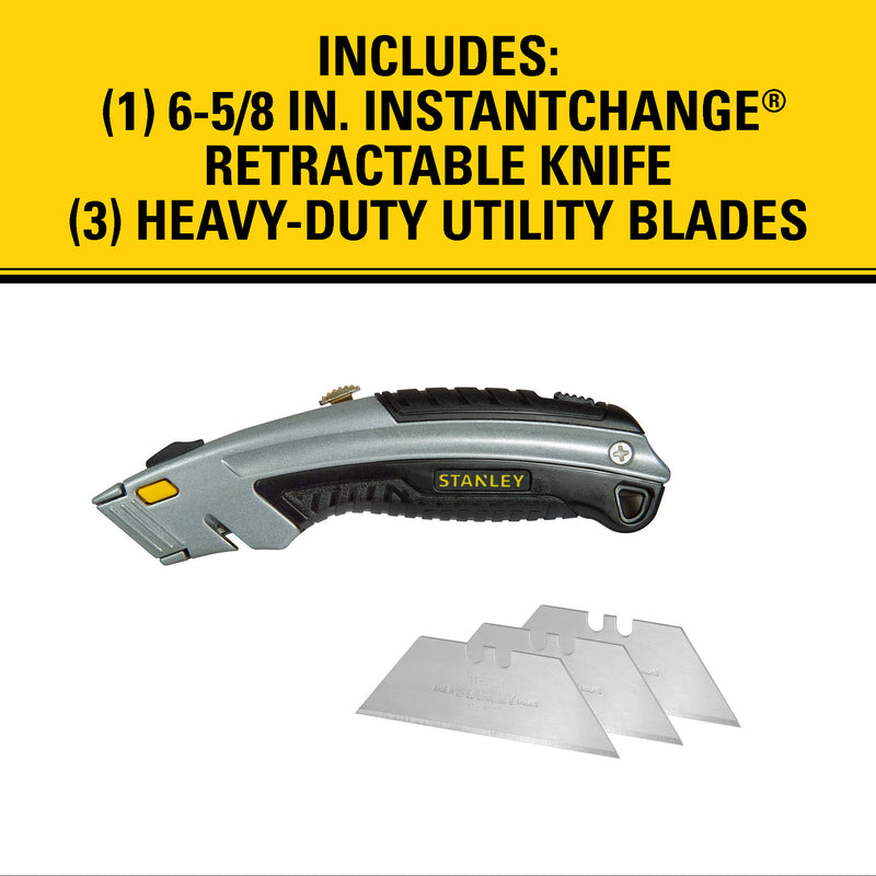 Stanley Tools Safety Knife with Straight Blade, Retractable