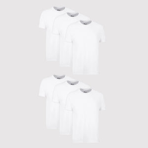 6-Pack Men's White Undershirts 2135P6