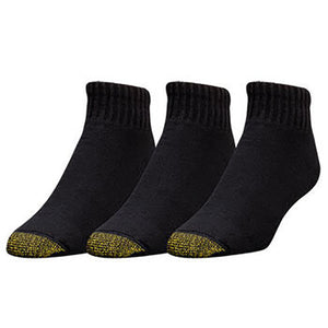 Black 3-Pack Men's Ultratec Quarter Socks 2186P