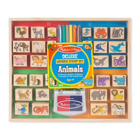 wooden stamp set in box