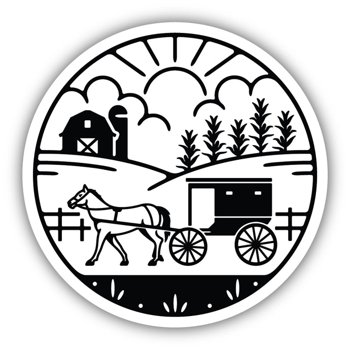 Horse and Buggy Scene Sticker 2415-LSTK
