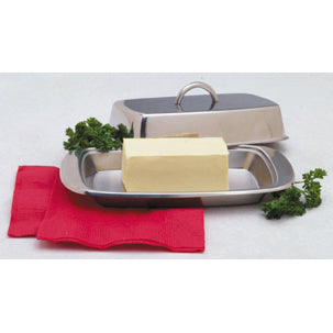 Stainless Steel Double Butter Dish with Lid 282
