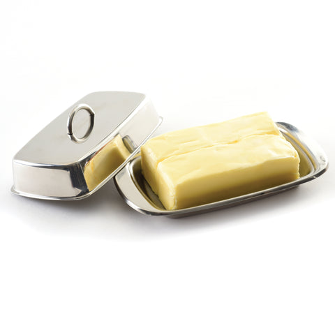 Stainless Steel Double Butter Dish with Lid 282
