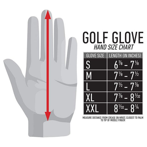 golf glove hand size chart