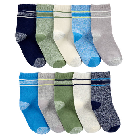 Boys' 10-Pack Crew Socks 3P947710-998