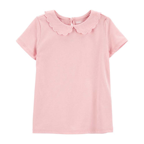 Pink Toddler Girls' Scalloped Peter Pan Collar Jersey Tee 2Q439410