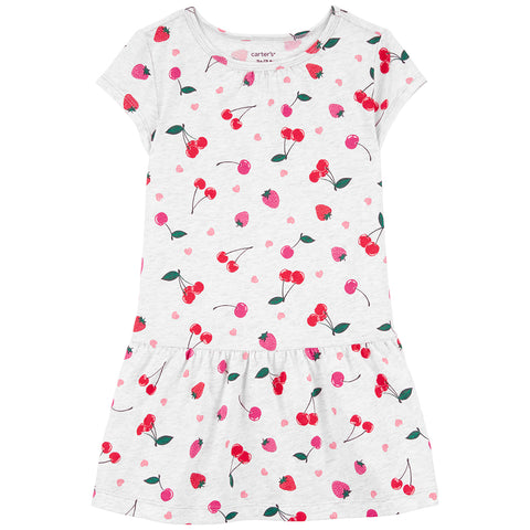 Toddler Girls' Cherry Cotton Dress 2Q974710