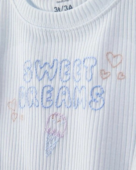 Toddler Girl Ice Cream Print Loose Fit 2-Piece Pajamas - Blue 2S395810-969