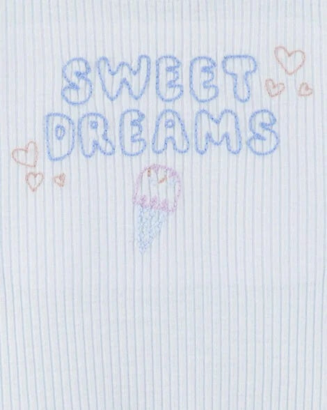 Toddler Girl Ice Cream Print Loose Fit 2-Piece Pajamas - Blue 2S395810-969
