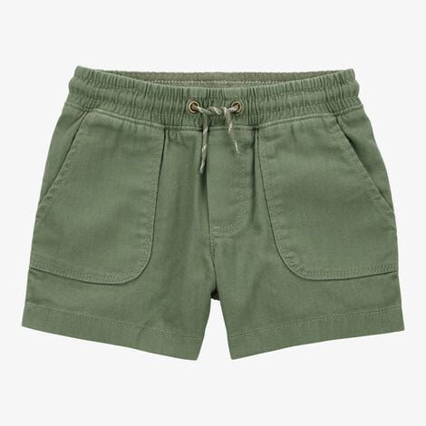 Toddler Pull-On Cotton Shorts - Olive 2T059310-300