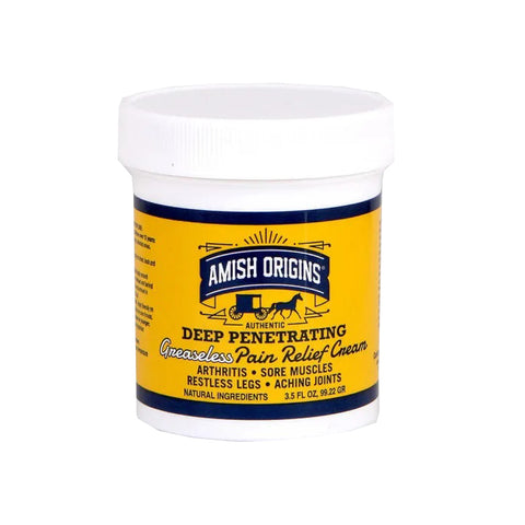Amish Origins Greaseless Deep Penetrating Pain Relief Cream 3.5 oz